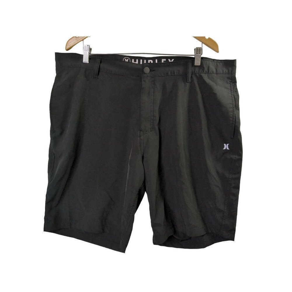 Hurley Hybrid Shorts Mens 40 Black Flat Front Quick Dry